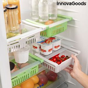 1 Stück einzigartiges Design Kühlschrank-Organizer blau ausziehbare Schublade Kühlschrank-Halter Aufbewahrungsbox für Zuhause und Küche