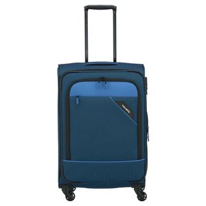 Travelite Derby 4-Rollen Weichgepäck Trolley Koffer M 66 cm 3 kg, Farbe:Blau