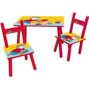 T'CHOUPI Obdĺžnikový stôl 41,5 x 61 x 42 cm + 2 stoličky 49,5 x 31 x 31,5 cm