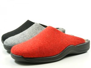Rohde 2309 Vaasa-D Schuhe Damen Hausschuhe Pantoffeln Filz Weite G, Größe:39 EU, Farbe:Rot