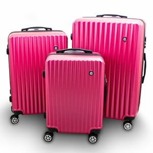 Barut Kofferset 3-teilig Reisekoffer Trolley Hartschalenkoffer ABS Teleskopgriff Modell General (Pink) MS-17075