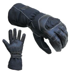 Regen Motorradhandschuhe Winter Motorrad Handschuhe mit langer Stulpe Visierwischer Touchscreen-Funktion