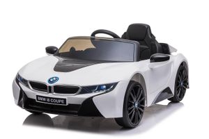 BMW i8 Sportwagen Kinderfahrzeug Elektrofahrzeug Elektroauto Ledersitz EVA Soft Reifen 12V Weiß