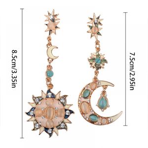Stil Mond Ohrstecker Stern Sonne Mond Strass Kristall Ohrstecker baumeln hübsche Ohrringe für Frauen Schmuck Geschenk