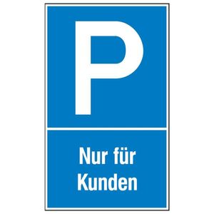 Parkplatzs. Nur f. Kund. Aluminium geprägt