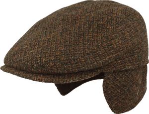 Bullani warme Tweed-Schiebermütze aus Wolle mit Ohrenschutz