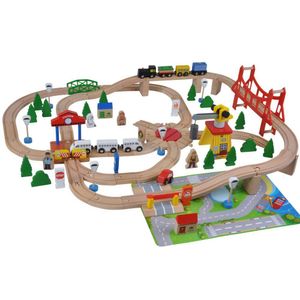 Bandits and Angels - Holzeisenbahn De Luxe - 100 Teile mit Spielmatte - Ab 3 Jahren