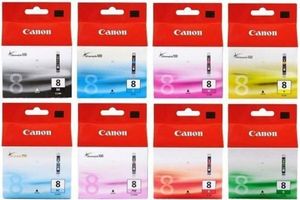 Canon Original CLI-8 Schwarz, Cyan, Magenta, Gelb, Foto Cyan, Foto Magenta, Rot und Grün BK C M Y PC PM R G Multipack Tintenpatronen Pixma Pro 9000.