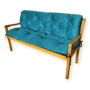 4L Textil Gartenbankauflage Sitzkissen und Rückenkissen Hollywoodschaukel Auflage (120x60x50 cm, Türkis)