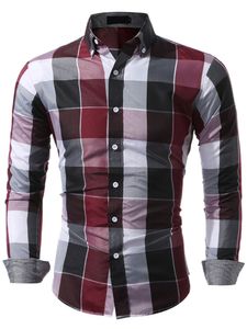 Herren Hemden Button Down Regular Fit Tops Casual Reverskragen Bluse Langarm Shirts Rot,Größe XL