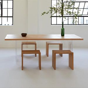 360Home Acryl auskragender Esstisch Home kreativ Massivholz Schreibtisch ohne Stuhl