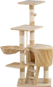 animal-design Kratzbaum CAT Kletterturm für Katzen Katzenbaum ca. 120 cm Höhe beige blau, Farbe:blau