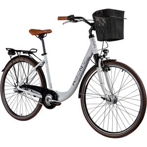 Agon City Life Damenfahrrad 28 Zoll 700c Fahrrad für Damen mit Korb und Beleuchtung Stadtrad Hollandrad Tiefeinsteiger