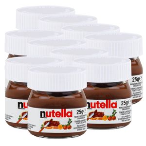 Ferrero Nutella Mini Glas Brotaufstrich Schokolade 25g - Nuss-Nougat (10er Pack
