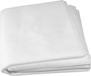 FMprofessional Einweg-Passiertuch 75 x 75 cm, reißfestes Siebtuch zum Passieren von Fruchtsaft & Marmelade, zuschneidbares Durchseihtuch - sehr hygienisch (Farbe: Weiß), Menge: 1 x 5 Stück