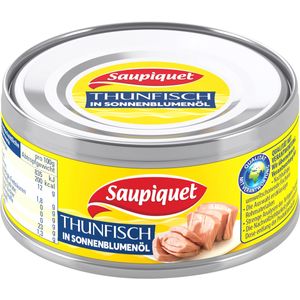 Saupiquet Thunfisch in Sonnenblumenöl Thunfischstücke in Dose 185 g
