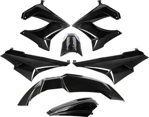 Verkleidungskit TNT 7-teilig für Derbi Senda SM1 DRD R Pro X-Race SM X-Treme Racing 50 ccm Bj. 2000 - 2011, Farbe:Schwarz