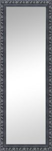 Wandspiegel, Holz schwarz-silber Blätterdekor, H 150 cm