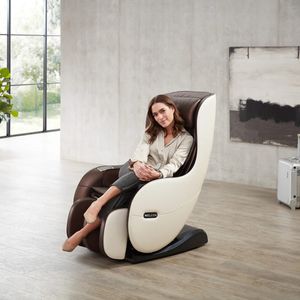 WELCON Massagesessel EASYRELAXX BEIGE / BRAUN - 3D Massagestuhl mit Neigungsverstellung elektrisch