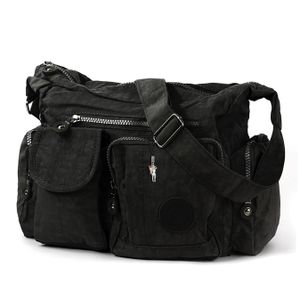 Taška Street Nylonová taška Dámská kabelka přes rameno černá 30x12x22 OTJ205S