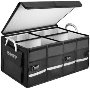 ECENCE Kofferraum-Organizer Auto Kofferraum-Tasche Kofferraumnetz  Ordnungssystem Sitztasche Aufbewahrungstasche mit großen Netz-Taschen  31030105