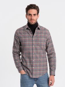 Ombre Clothing Flanellhemd für Männer Galaeron marinerot S