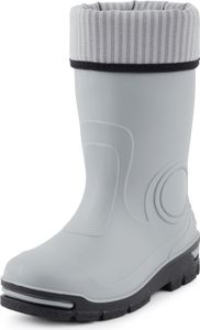 Ladeheid Kinder Mädchen Jungen Gummistiefel Regenschuhe mit Warme Socke LARB013 (Grau, 33 34 EU)
