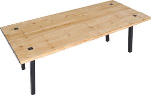 Esstisch HWC-L75, Tisch Esszimmertisch, Industrial Massiv-Holz MVG-zertifiziert 200x90cm, natur