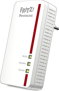 AVM FRITZ!Powerline 1260 Single-Adapter (1.200 MBit/s, WLAN-Access Point), Farbe:Weiß