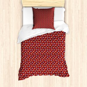 ABAKUHAUS Mudcloth Bettbezug Set für Einzelbetten, Bohemian Tribal, Milbensicher Allergiker geeignet mit Kissenbezug, 135 cm x 200 cm - 80 x 80 cm, Ruby Blue Grün