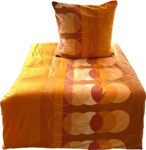 aboutyourhome bettwäsche Fleece Bettwäsche Winter Kreise 135x200 80x80 diverse Farben, 2tlg. / Orange