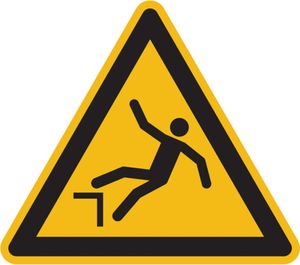 Dreifke® Warnschild, Warnung vor Absturzgefahr W008 | Alu geprägt | 200x0 mm ...