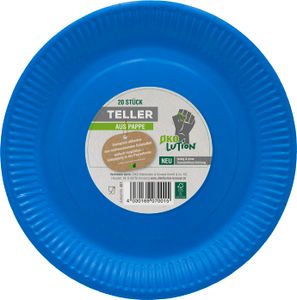 Pappteller - rund blau 23cm 20er Pack