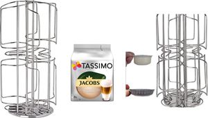 Tassimo Kapselspender für 48 T-Discs plus eine Packung Tassimo Jacobs Latte Macchiato Classico, Kaffee, Milchkaffee, Kapsel