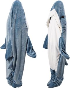 Hai-Decke für Erwachsene – Hai-Decke mit Kapuze – Hai-Einteiler-Schlafsack – superweicher Flanell-Haifischschwanz-Hoodie-Schlafsack（M:170CM）
