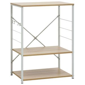 vidaXL Mikrowellenregal Weiß Eiche 60×39,6×79,5 cm Holzwerkstoff