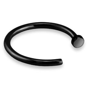 viva-adorno 0,8mm Nasenring Nasenpiercing Piercing Hoop Ring Chirurgenstahl 316L in verschiedenen Farben Z504,schwarz