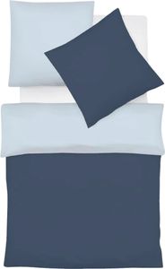 Fleuresse Halbleinen Wendebettwäsche Provence W Verviers 240x220 cm + 2x 80x80 cm navy-bleu