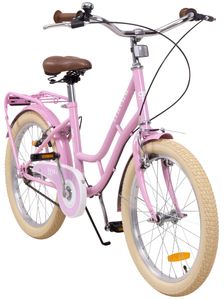 Actionbikes Kinderfahrrad Retrostar 20 Zoll - Kinder Fahrrad - V-Brake Bremsen - Kettenschutz - Fahrradständer - Kinderrad - 6-9 Jahre (Rosa)