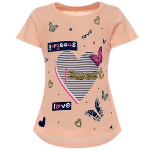 BEZLIT Mädchen T-Shirt mit Motiv Druck und Glitzer Lachs 152