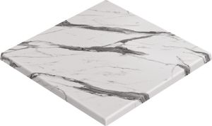 JAMAIKA | Bistro Außen Tischplatte | B:T 60 x 60 cm | Weiß Marmor | Quadratisch | Topalit Tischplatte