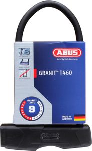 ABUS Bügelschloss Granit 460 + USH460-Halterung - Fahrradschloss mit Rundbügel - ABUS-Sicherheitslevel 9 - 230 mm Bügelhöhe