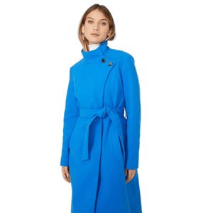 Principles - Dámský kabát se širokým stojáčkem DH1956 (42 CZ) (kobaltově modrá)