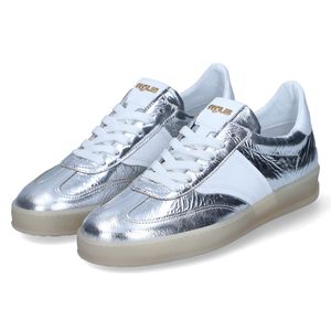 Mjus Damen Low Sneaker Silber Glattleder Größe: 41