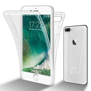 Cadorabo Schutzhülle für Apple iPhone 8 PLUS / 7 PLUS Hülle in natur 360° Etui Full Body Handyhülle Cover Case
