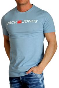 JACK & JONES T-Shirt Corp Tee Logo Print Herren Shirt Slim-Fit O-Neck, Corp-126-Faded-L