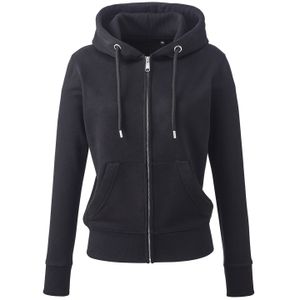 Anthem - Hoodie mit durchgehendem Reißverschluss, aus biologischem Anbau für Damen PC4320 (L) (Schwarz)