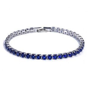 Schickes Armband mit Strass, zart, exquisit, mehrfarbig, glitzernd, hinreißendes Tennis-Armband, Damen-Handgelenkschmuck für Damen-Blau