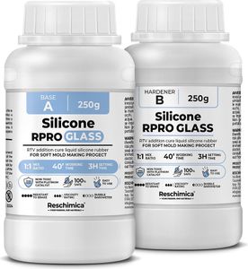 Tekutá silikónová guma 1:1 R PRO GLASS, priesvitná silikónová guma, ideálna do foriem (500 g)