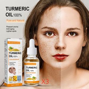 3 Stück Kurkuma-Öl, 30ml Gesichtsöl Dark Spot Corrector Serum, Serum Face Anti Aging Spendet der Haut Feuchtigkeit und hellt den Teint auf